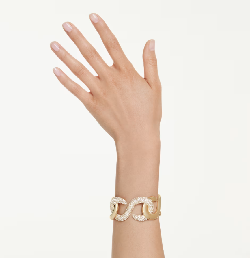 Swarovski 5751214 Bracciale rigido Dextera Taglio Round, Bianco taglia M