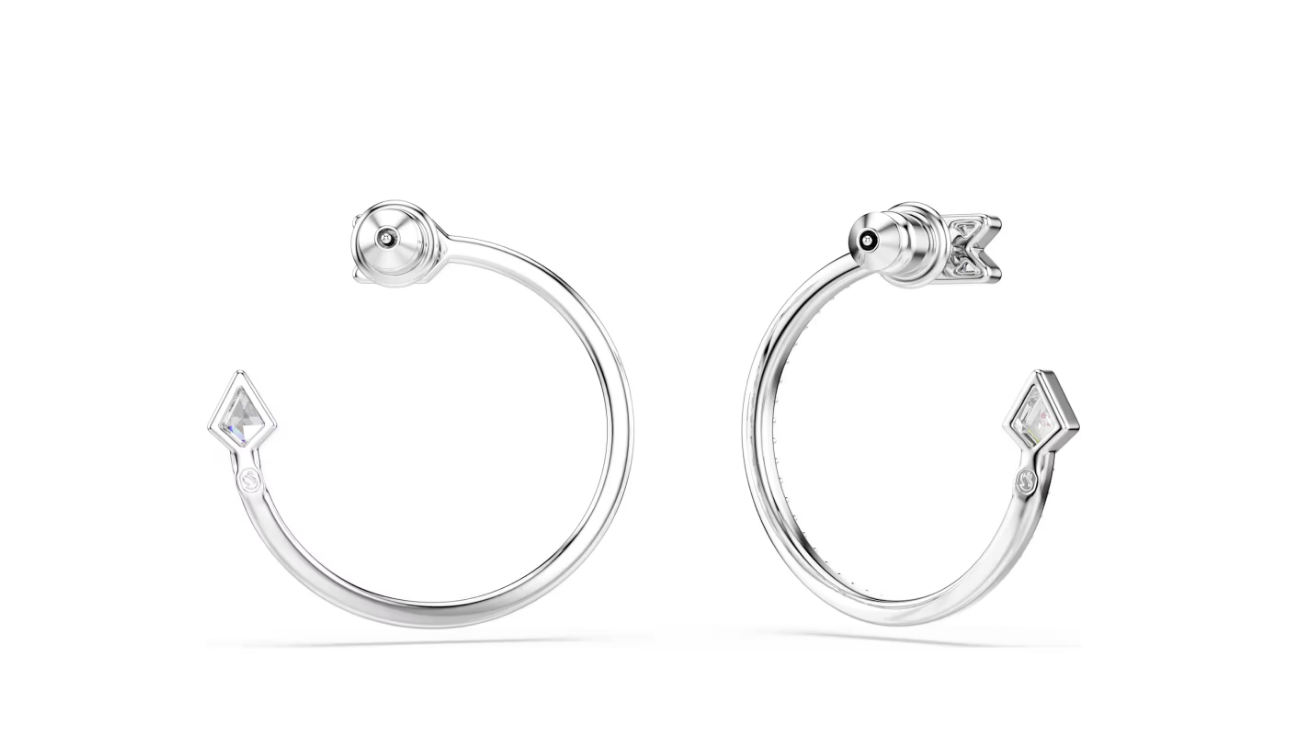 Swarovski 5741522 Orecchini a cerchio Idyllia Taglio misto Freccia, Bianchi SW004141