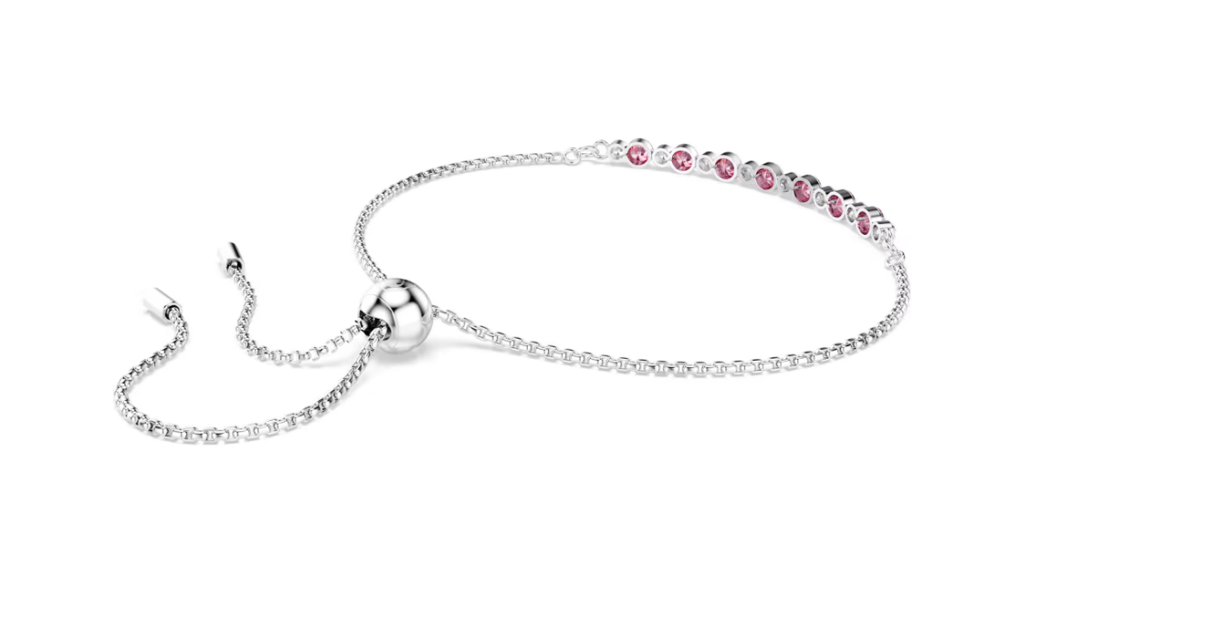 Swarovski 5763042 Braccialetto Matrix Taglio Round, Rosa SW004337