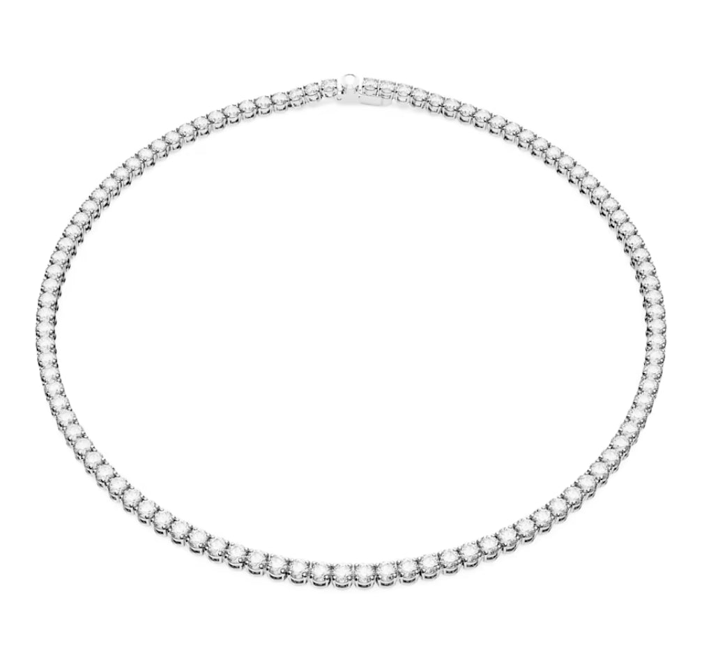 Swarovski 5681796 Matrix Tennis Necklace Round cut Small White Plac. Rhodium