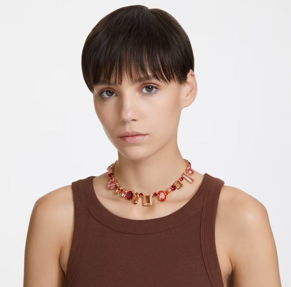 Swarovski 5649008 Collana Gema Taglio misto Multicolore Placcato Oro