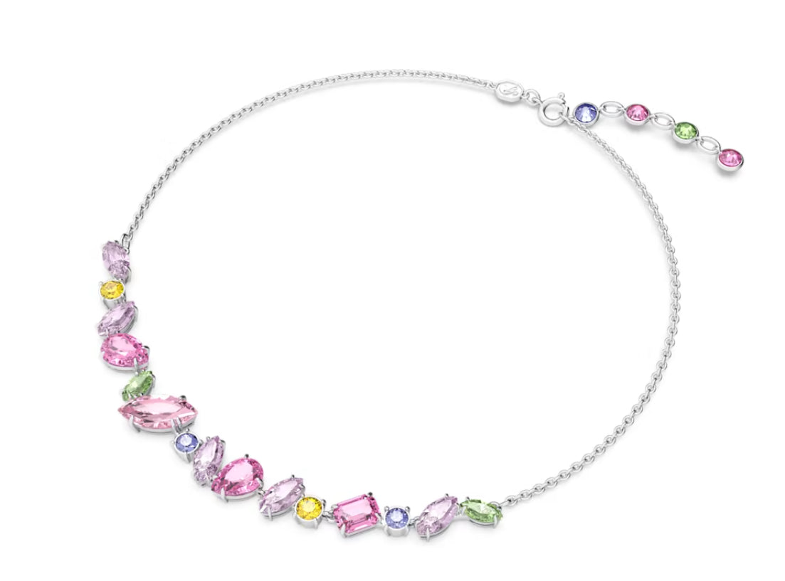 Swarovski 5658398 Collana Gema Taglio Misto Multicolore Placcato Rodio