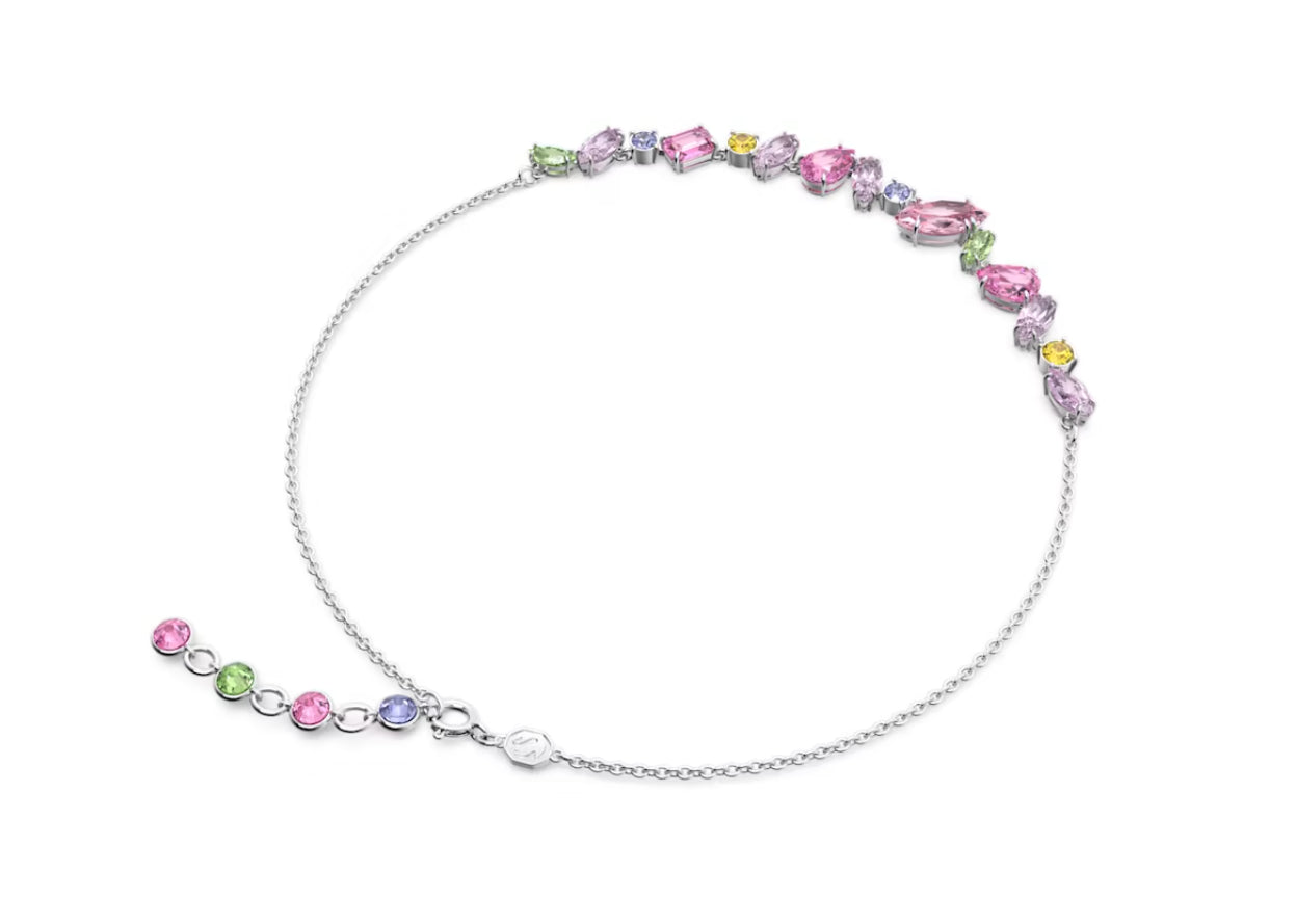 Swarovski 5658398 Collana Gema Taglio Misto Multicolore Placcato Rodio
