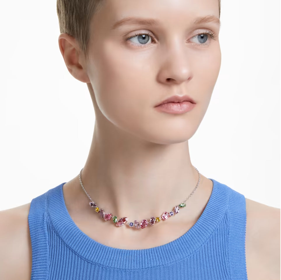 Swarovski 5658398 Collana Gema Taglio Misto Multicolore Placcato Rodio