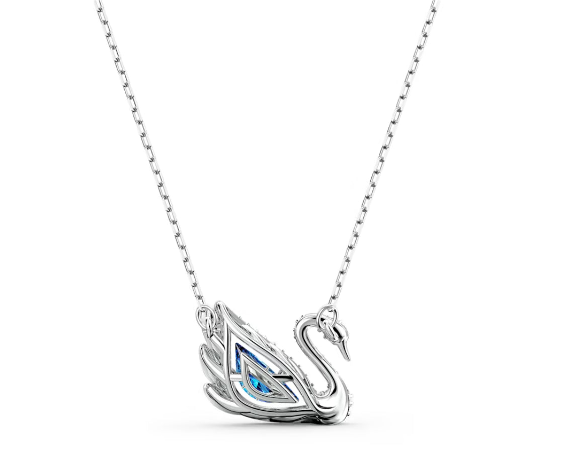 Swarovski 5533397 Dancing Swan Blue Swan rhodinierte Halskette