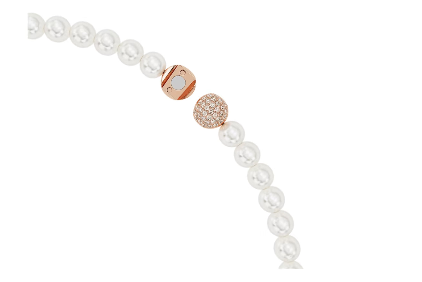 Swarovski 5669221 Schöne Halskette mit Magnetverschluss, weiße Feder, rosévergoldet