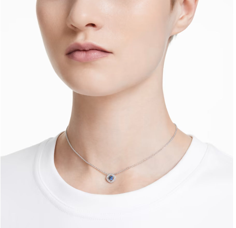 Swarovski 5662142 Angelic Square Cut Halskette blau rhodiniert
