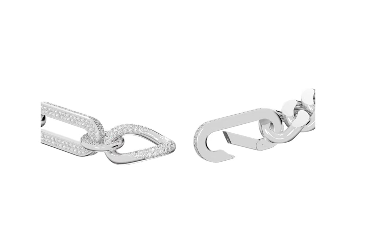 Swarovski 5655648 Dextera Statement Link-Halskette, gemischt weiß, rhodiniert