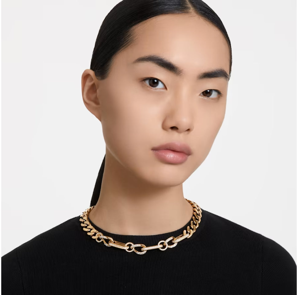 Swarovski 5655647 Dextera Statement Mixed Link Necklace White Gold Plated