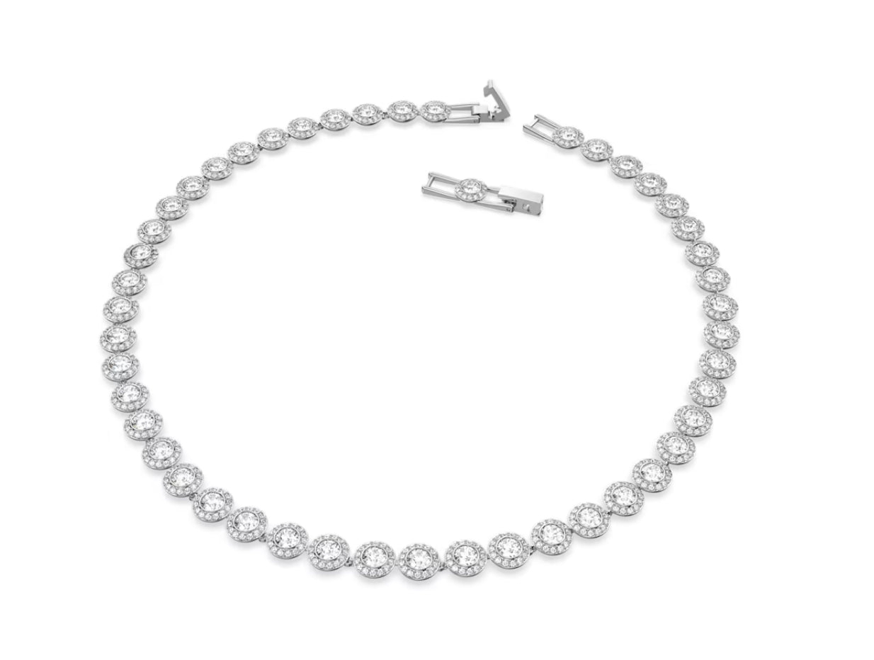 Swarovski 5117703 Angelic Necklace Round Cut White Rhodium Plated