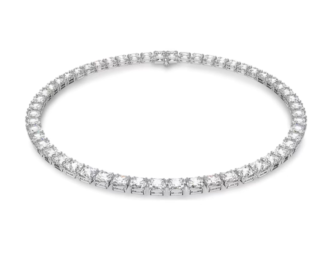 Swarovski 5599153 Collana Millenia Taglio squadrato Bianca Placcato Rodio