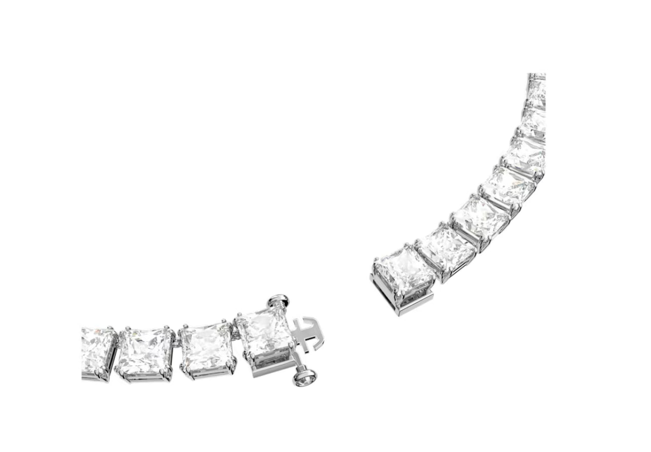 Swarovski 5599153 Collana Millenia Taglio squadrato Bianca Placcato Rodio