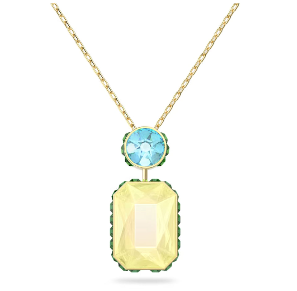 Swarovski 5640256 Collana Orbita Taglio ottagonale Multicolore Placcato Oro
