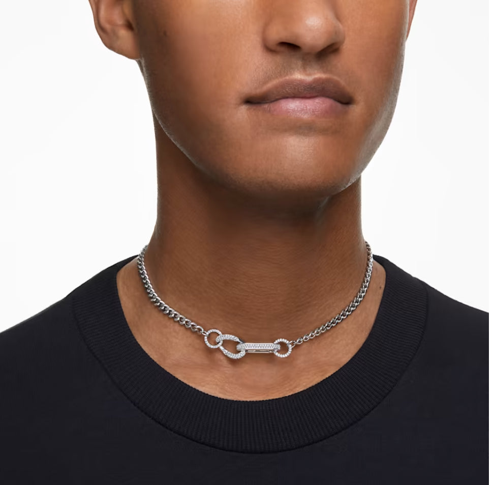 Swarovski 5656620 Mixed Dextera Pave Link Halskette weiß rhodiniert