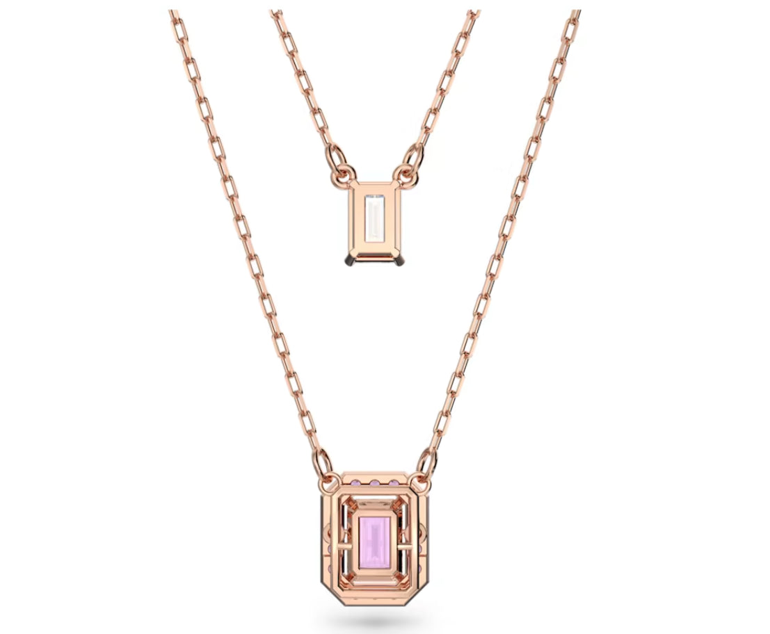 Swarovski 5640558 Millenia fixed thread necklace Octagonal cut Purple Rose Gold
