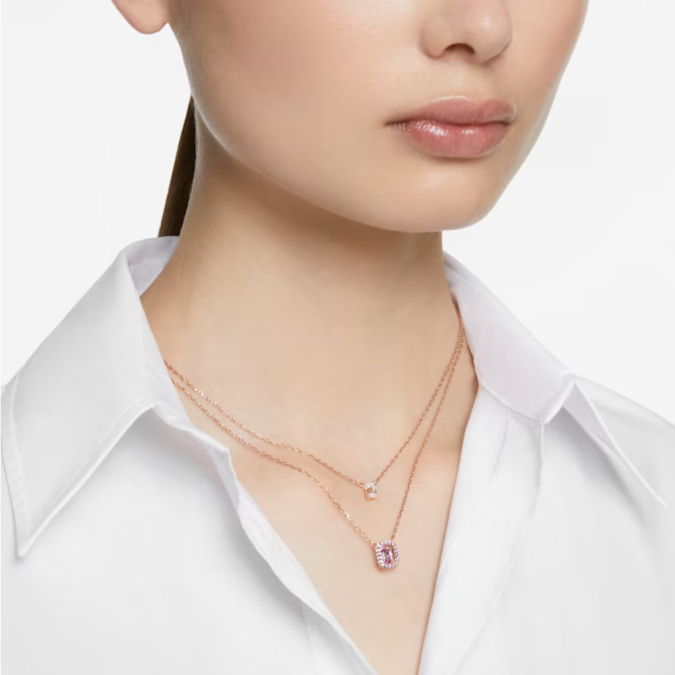 Swarovski 5640558 Millenia fixed thread necklace Octagonal cut Purple Rose Gold