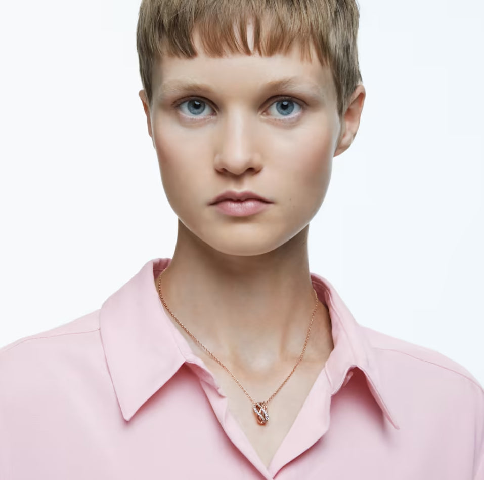 Swarovski 5620549 White Twist Halskette Rosévergoldet