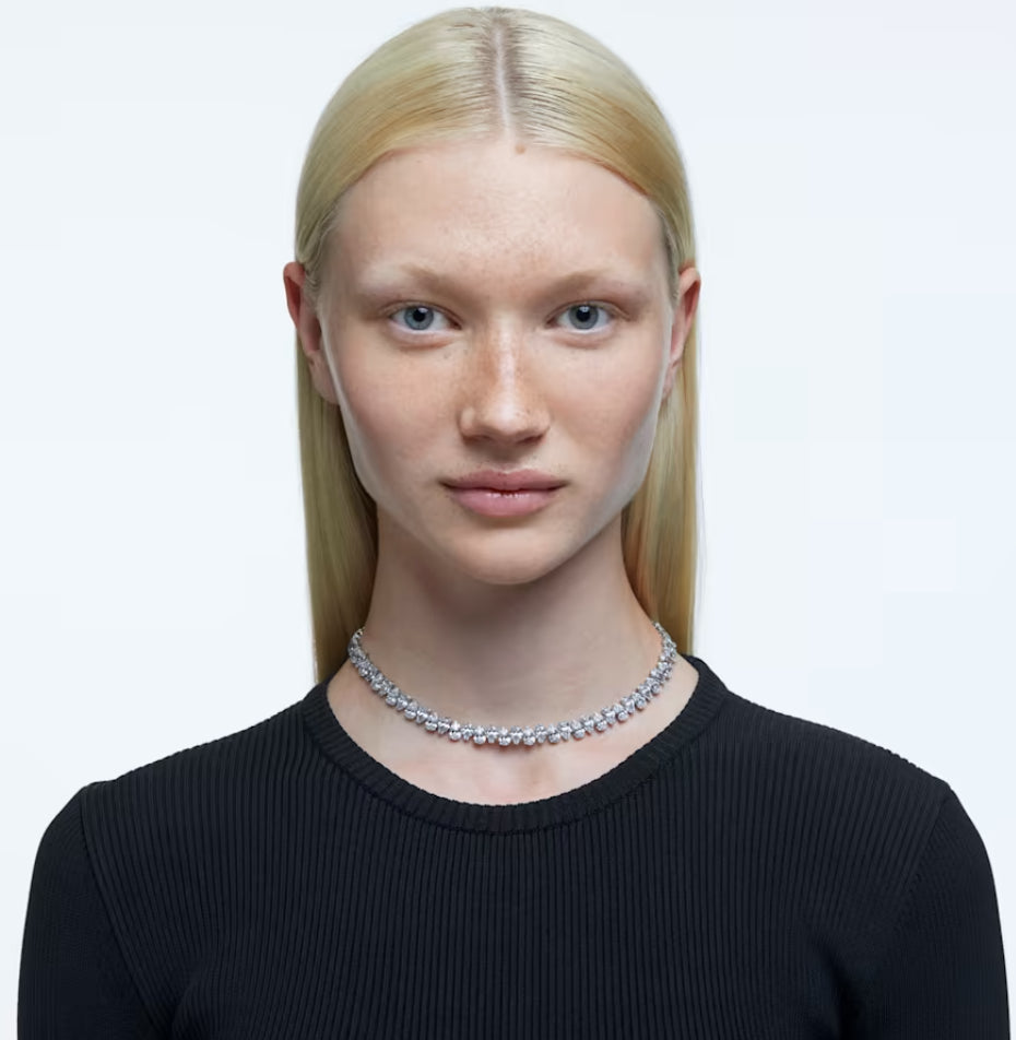 Swarovski 5598362 White Pear Cut Millenia Halskette rhodiniert