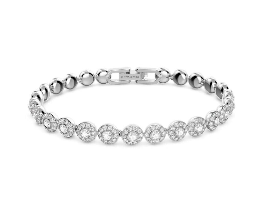 Swarovski 5071173 Angelic Round Armband, weiß, rhodiniert