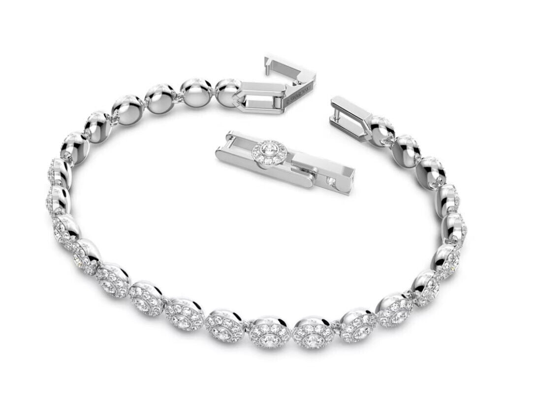 Swarovski 5071173 Angelic Round Armband, weiß, rhodiniert