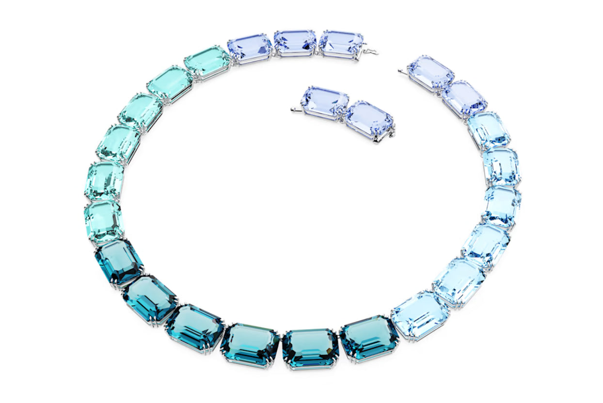 Swarovski 5630369 Millenia Necklace Octagonal Cut Blue Rhodium Plated