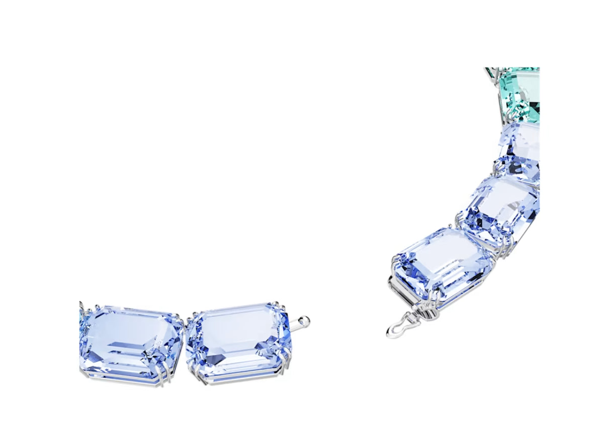 Swarovski 5630369 Millenia Necklace Octagonal Cut Blue Rhodium Plated