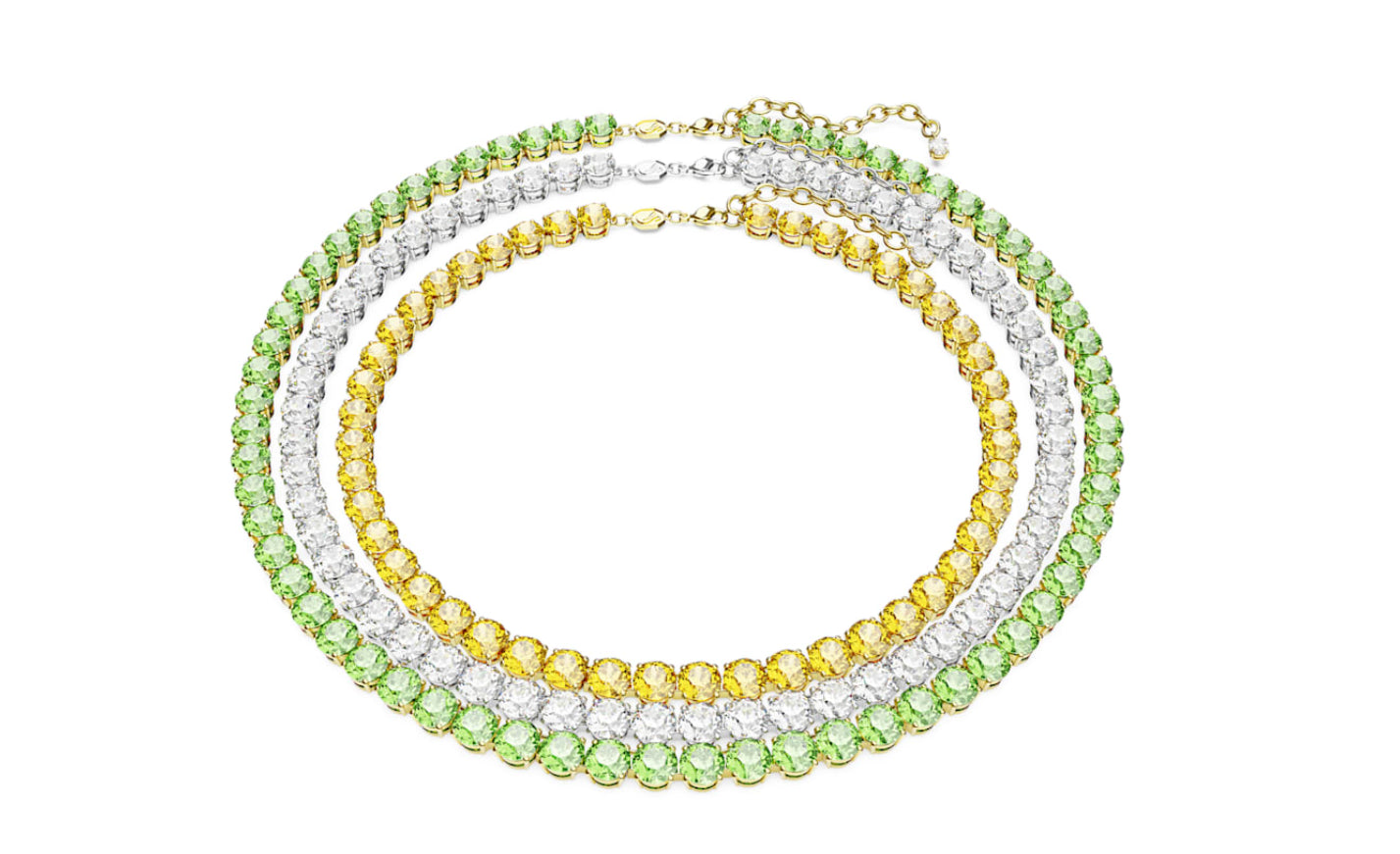 Swarovski 5647443 Collana Matrix Tennis Set 3 Taglio rotondo Multicolore Mix