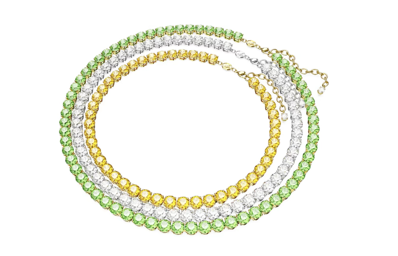 Swarovski 5647443 Collana Matrix Tennis Set 3 Taglio rotondo Multicolore Mix