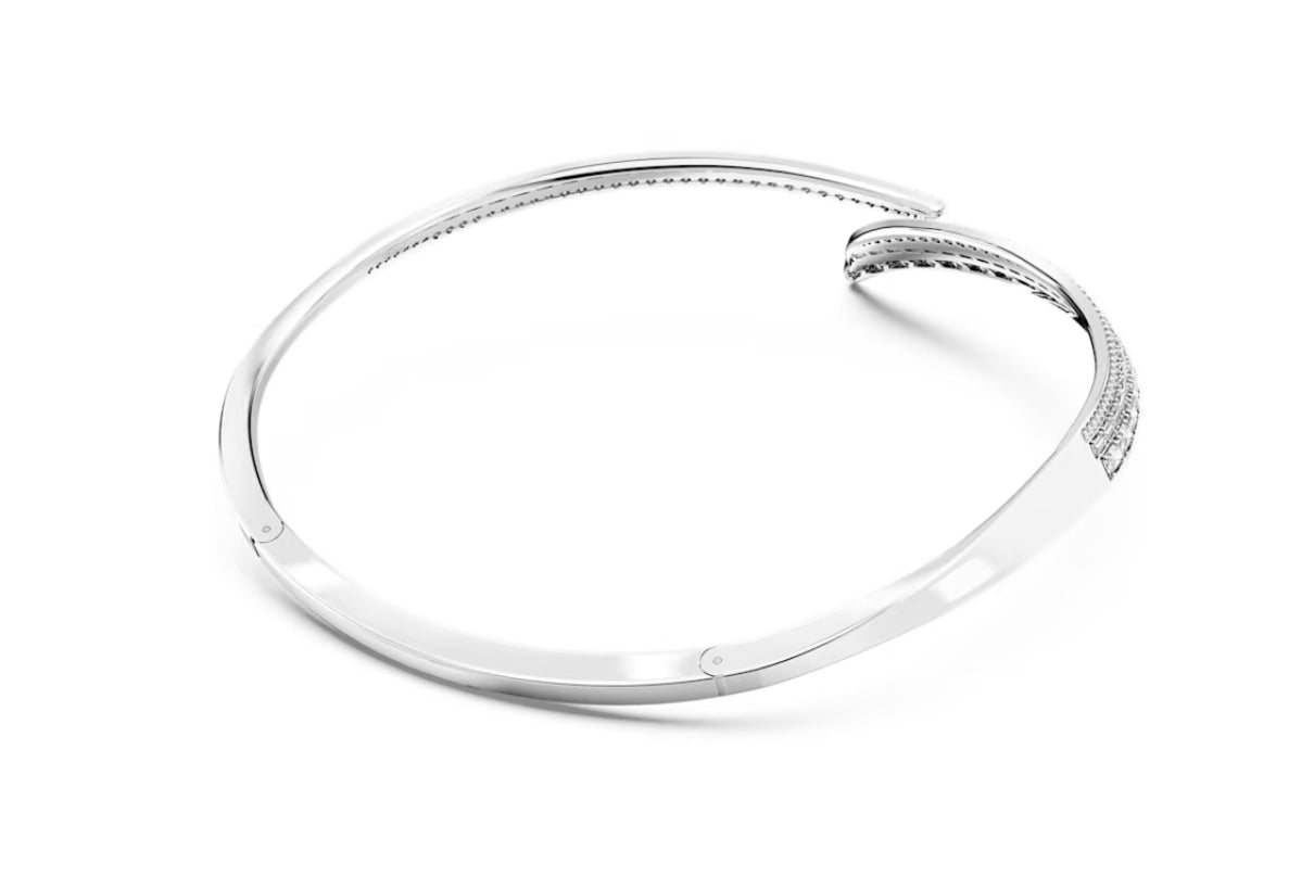 Swarovski 5665330 Collana Hyperbola Zirconia a zero carbonio Bianco Plac. Rodio