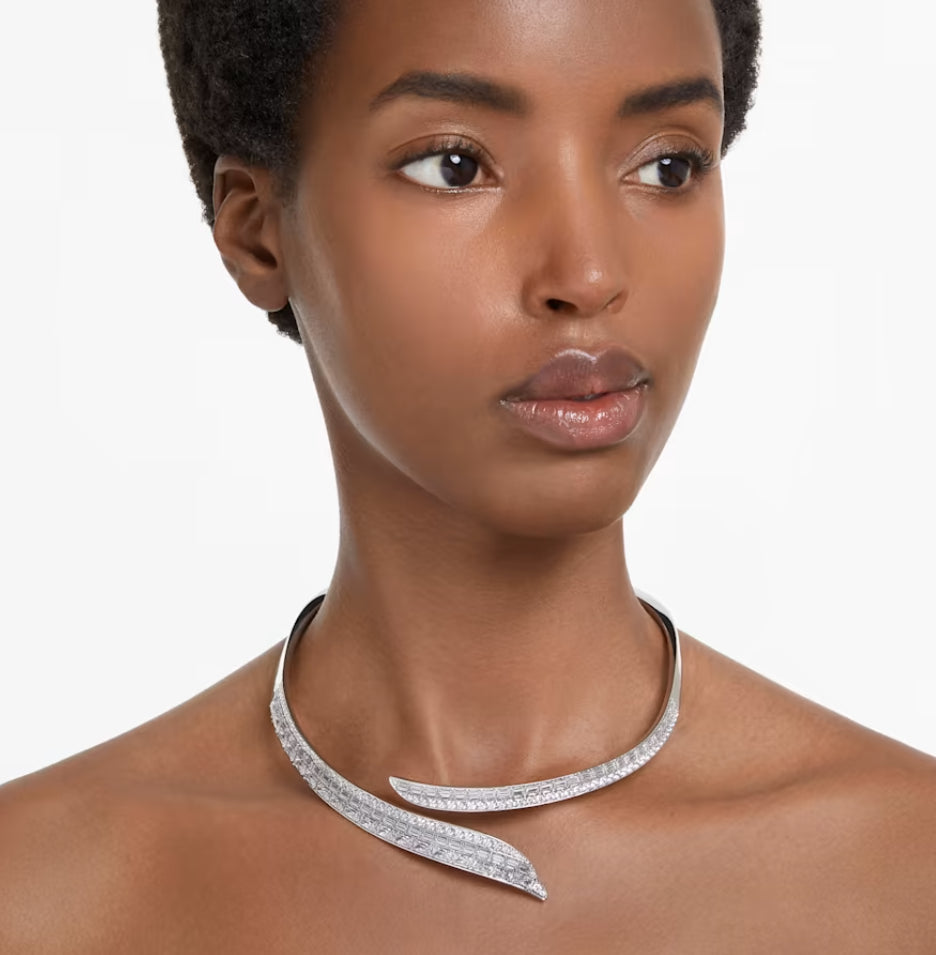 Swarovski 5665330 Collana Hyperbola Zirconia a zero carbonio Bianco Plac. Rodio