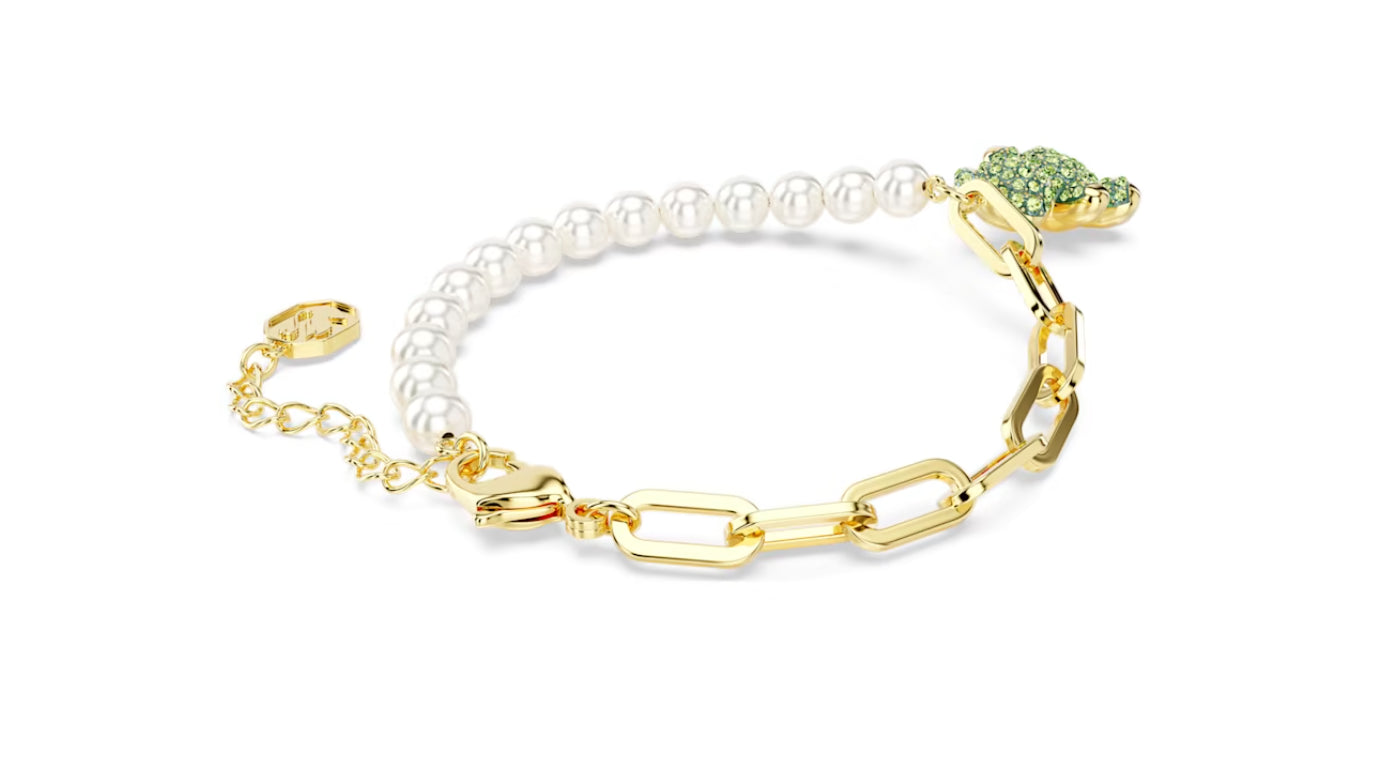Swarovski 5669167 vergoldetes grünes Teddybär-Armband