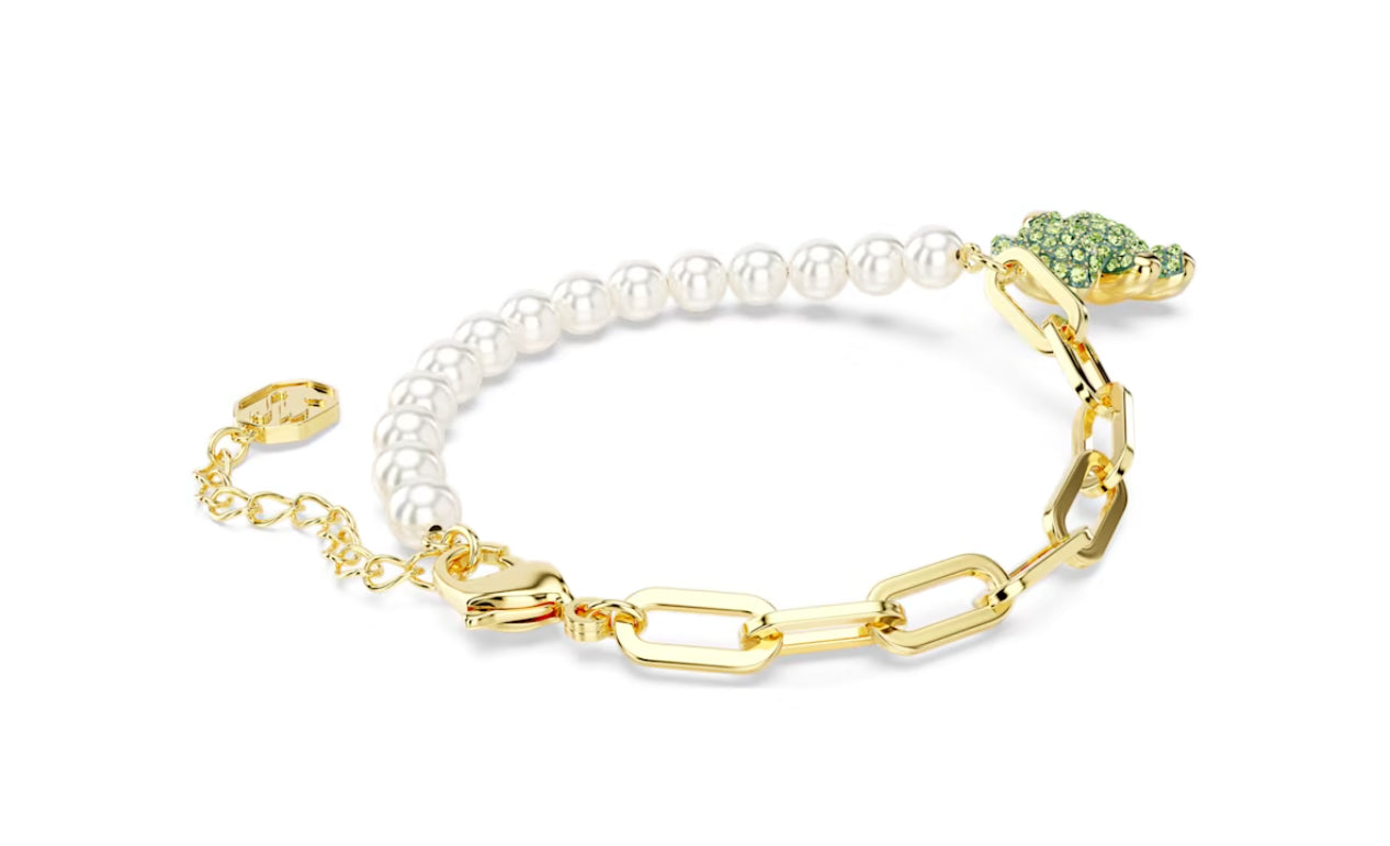 Swarovski 5669167 vergoldetes grünes Teddybär-Armband