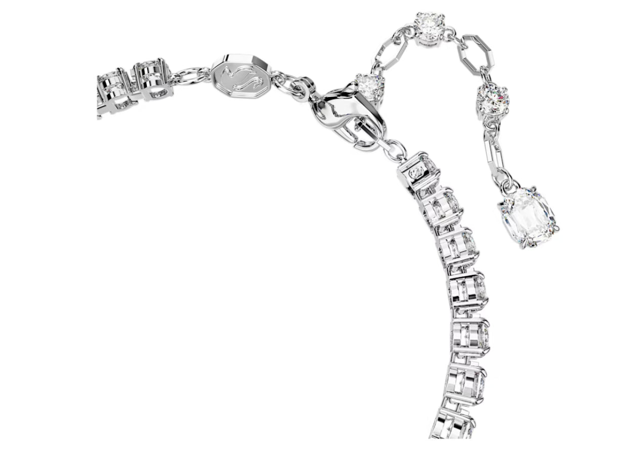 Swarovski 5666426 Matrix Tennis-Armband, gemischter Schnitt, blau, rhodiniert