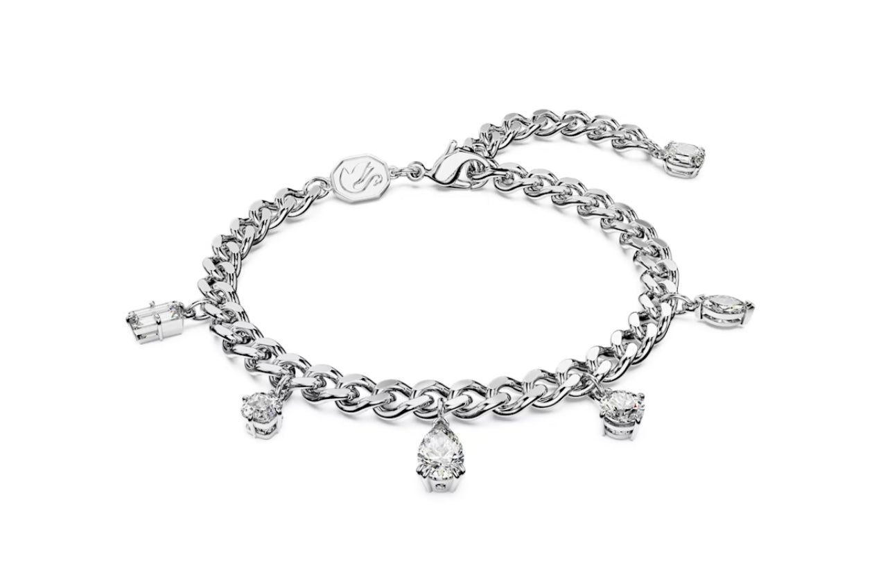 Swarovski 5671184 Dextera-Armband, gemischter Schnitt, weiß, rhodiniert