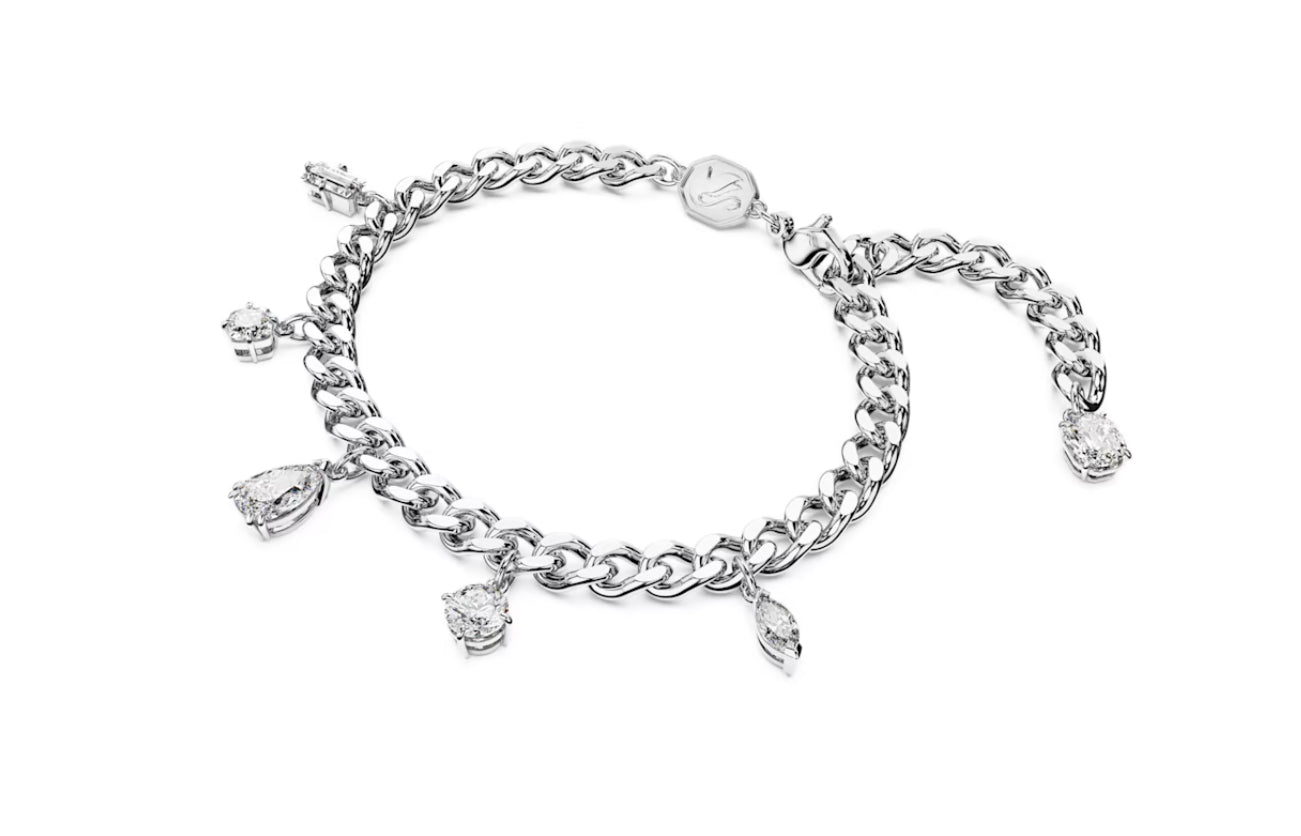 Swarovski 5671184 Dextera-Armband, gemischter Schnitt, weiß, rhodiniert