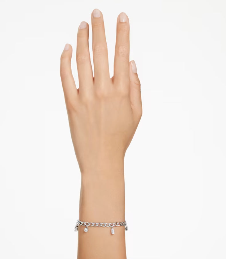 Swarovski 5671184 Dextera-Armband, gemischter Schnitt, weiß, rhodiniert