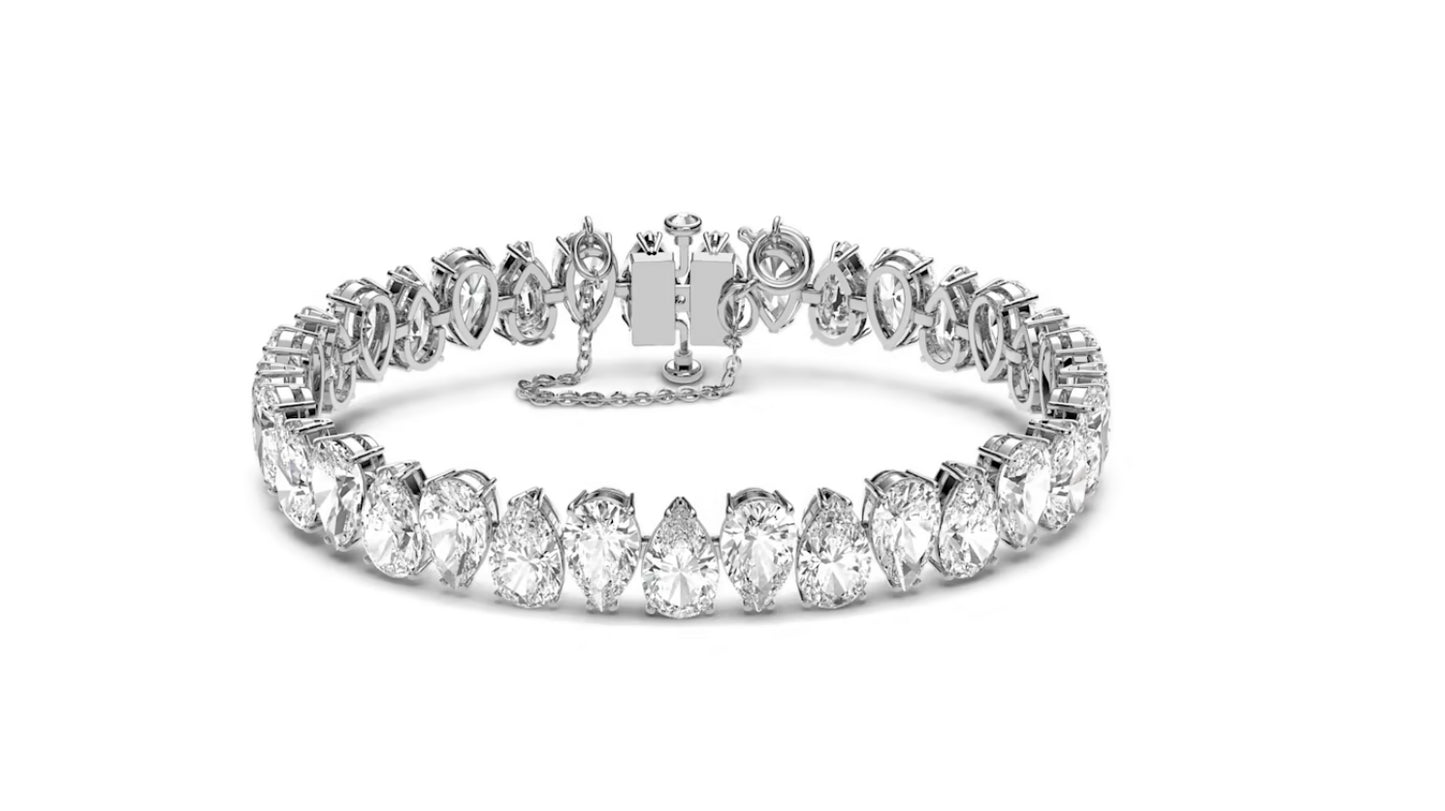 Swarovski 5598350 Millenia Pear Cut Bracelet White Rhodium Plated