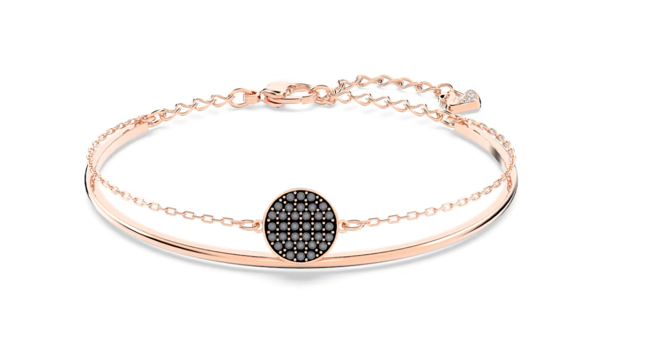 Swarovski 5389046 Bracciale rigido Ginger Grigio Placcato Oro Rosa