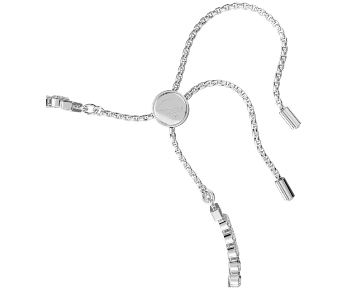 Swarovski 5221397 Dezentes Armband im Rundschliff, weiß rhodiniert