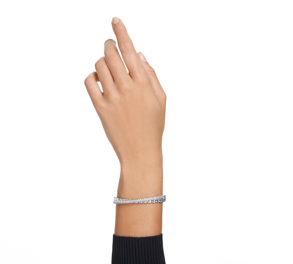 Swarovski 5650354 Rota rigid bracelet Mixed cut White Rhodium plated