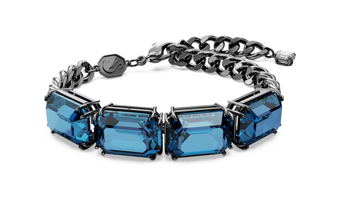 Swarovski 5671250 Millenia Bracelet Octagonal Cut Blue Ruthenium Plated