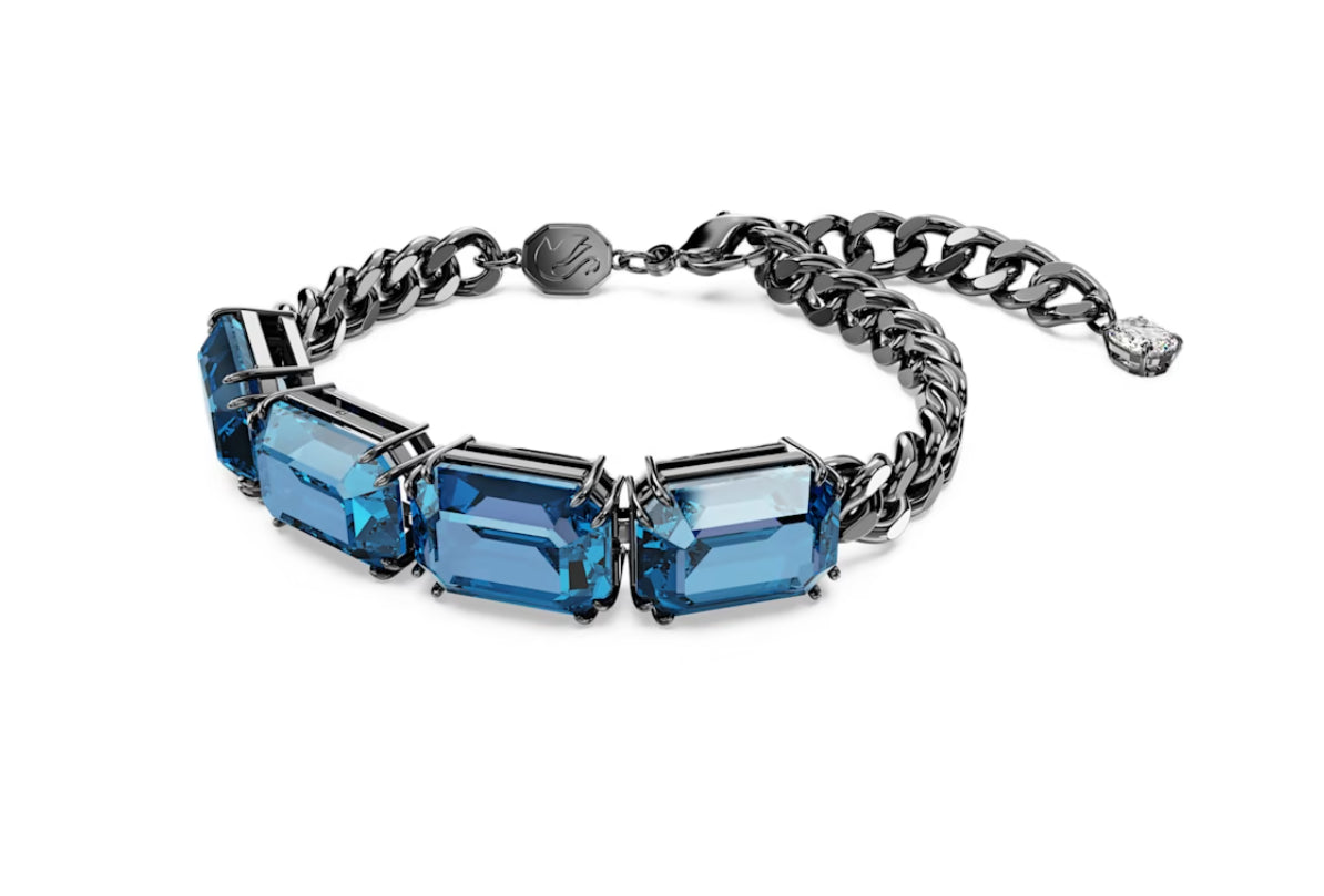 Swarovski 5671250 Millenia Bracelet Octagonal Cut Blue Ruthenium Plated