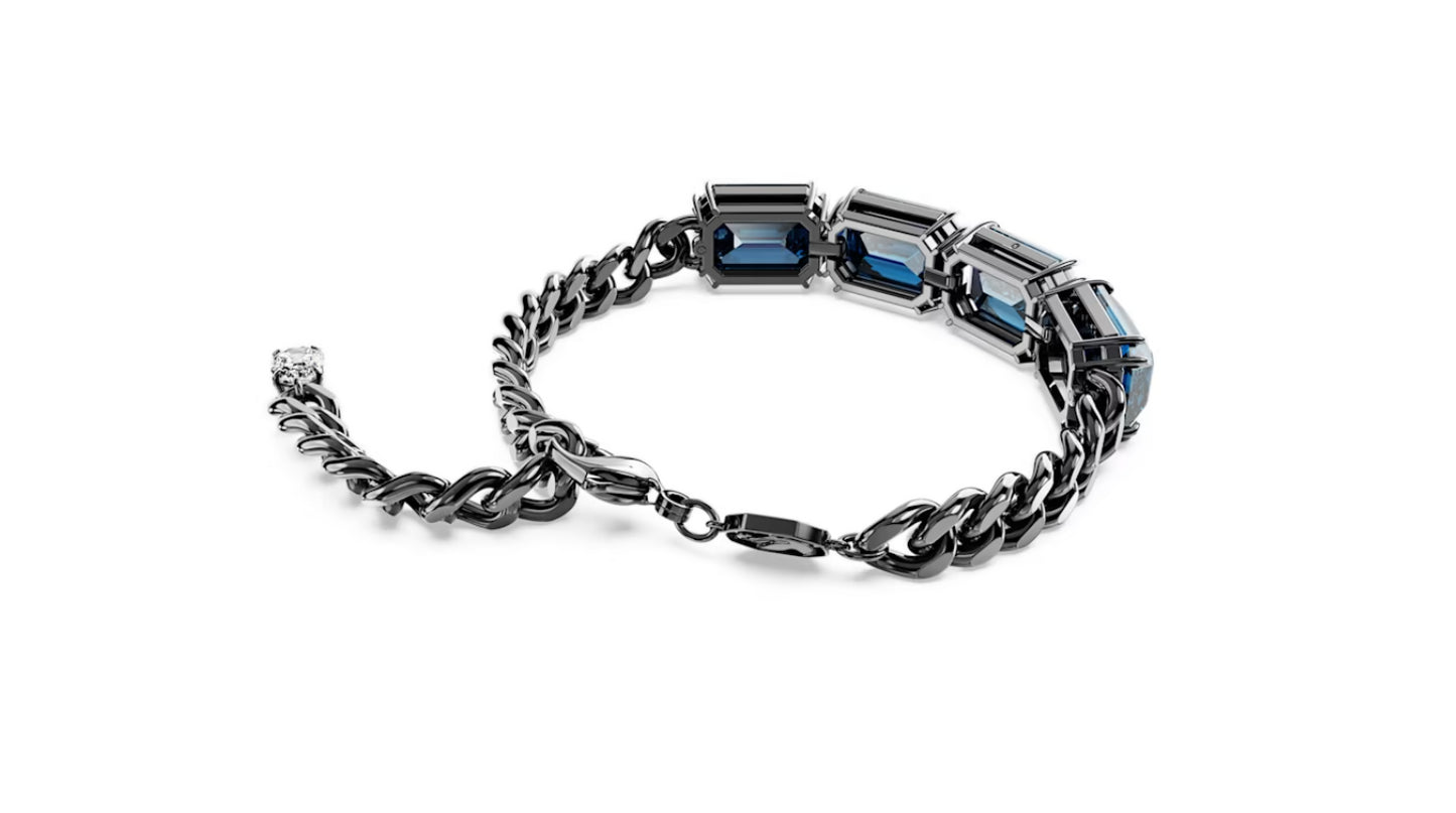 Swarovski 5671250 Millenia Bracelet Octagonal Cut Blue Ruthenium Plated