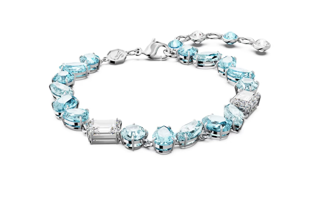 Swarovski 5666018 Gema Armband Mixed Cut Blau Rhodiniert
