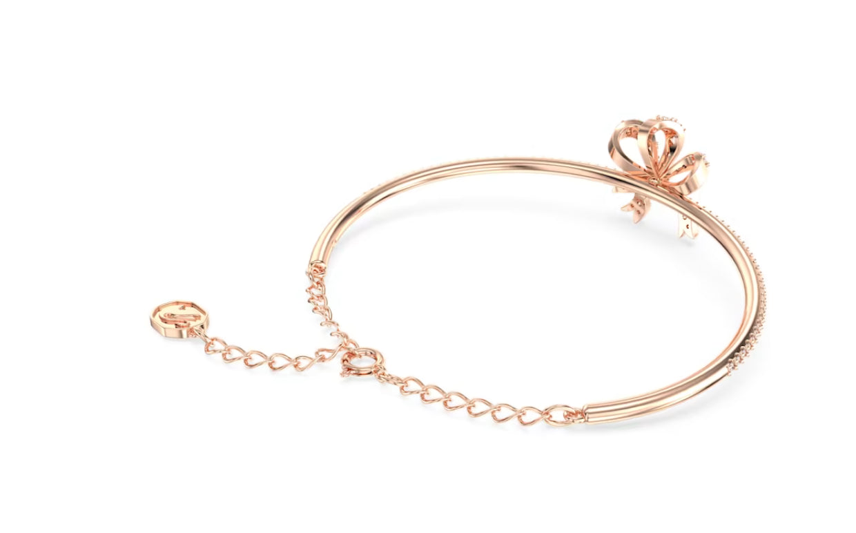 Swarovski 5647565 Braccialetto Rigido Volta Fiocco Bianco Placcato Oro Rosa