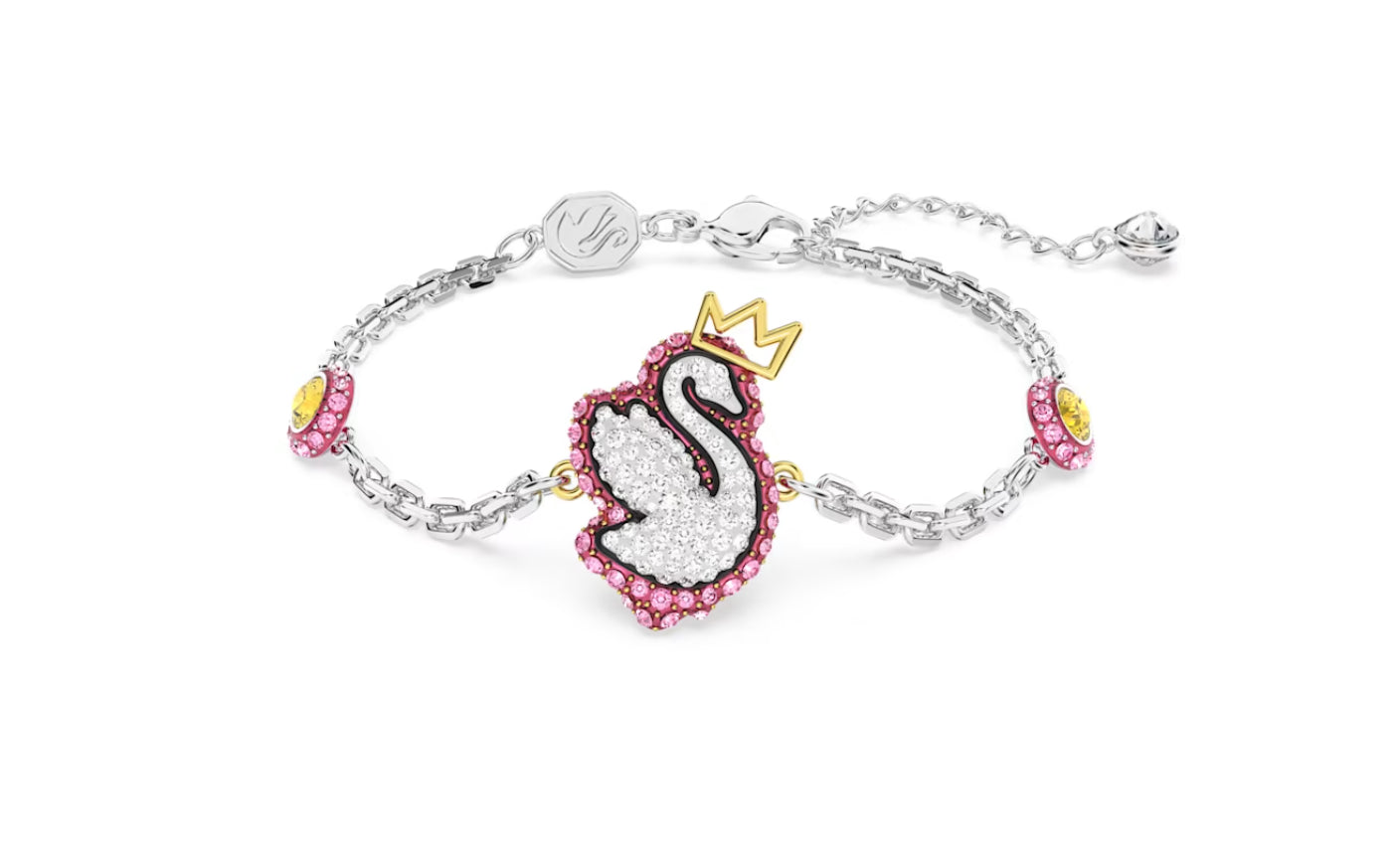 Swarovski 5650188 Pop Swan Pink Rhodiniertes Armband