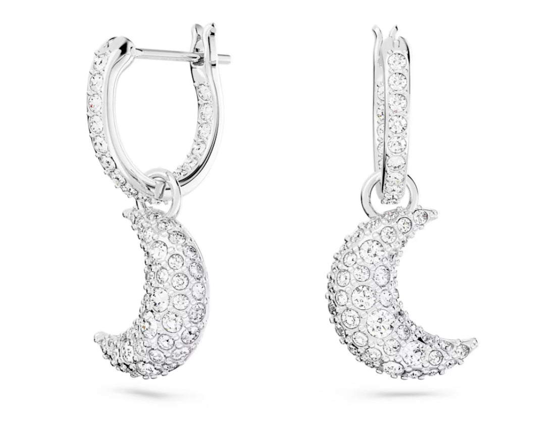Swarovski 5666157 Luna Luna Anhänger-Ohrringe, weiß rhodiniert