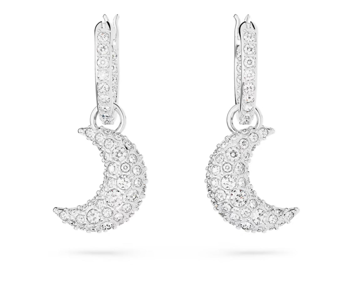 Swarovski 5666157 Luna Luna Anhänger-Ohrringe, weiß rhodiniert