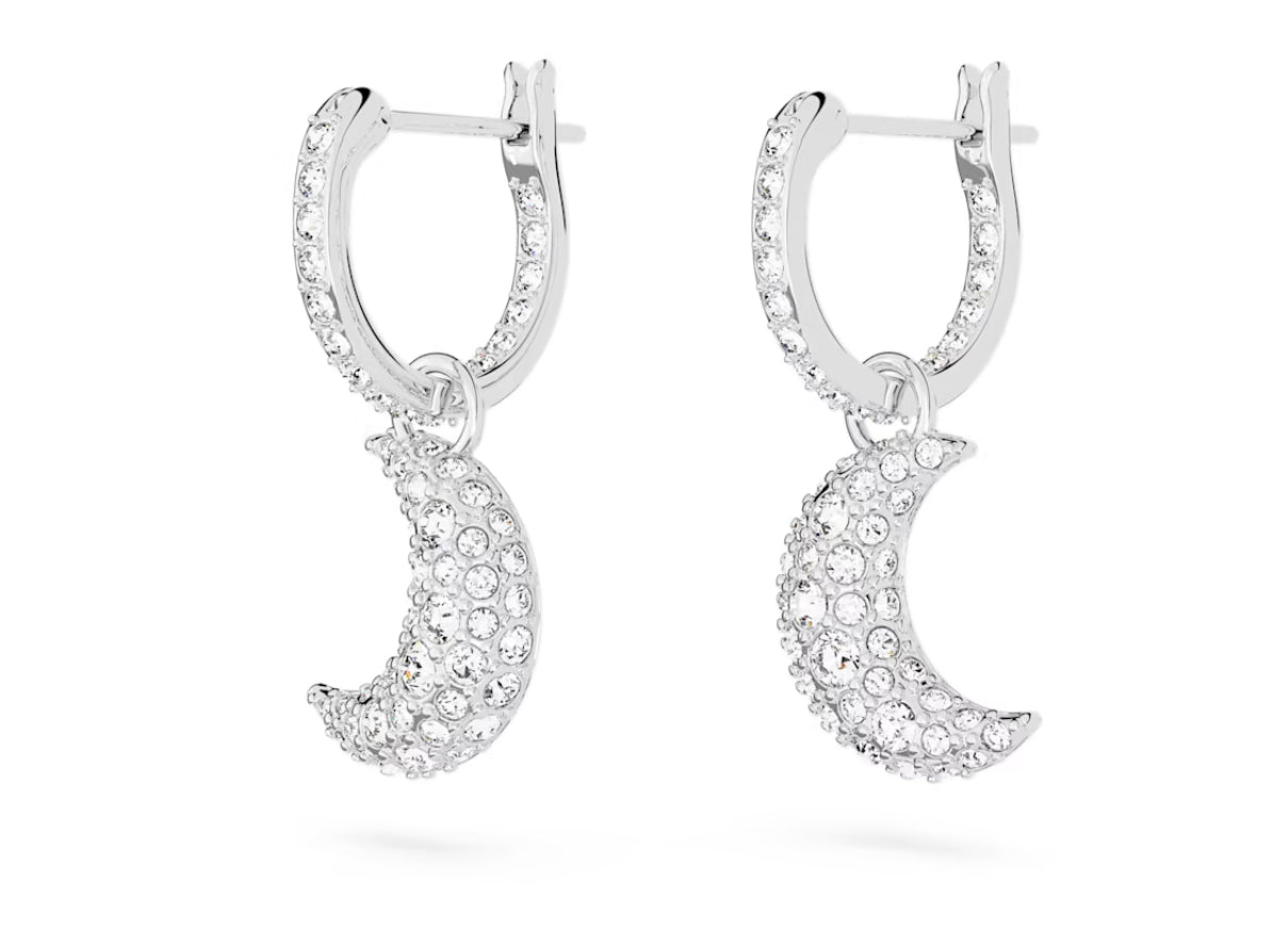 Swarovski 5666157 Luna Luna Anhänger-Ohrringe, weiß rhodiniert
