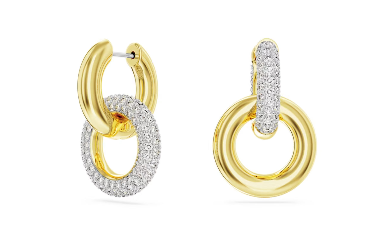 Swarovski 5668818 Dextera Ohrringe Asymmetrisches Design Verbundener RingWeiß